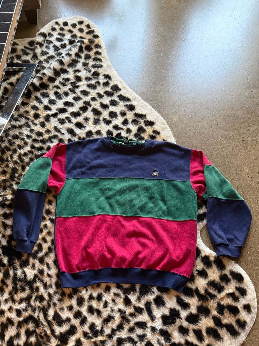 Vintage 90s Chaps Ralph Lauren Color Block Crewneck Sweatshirt